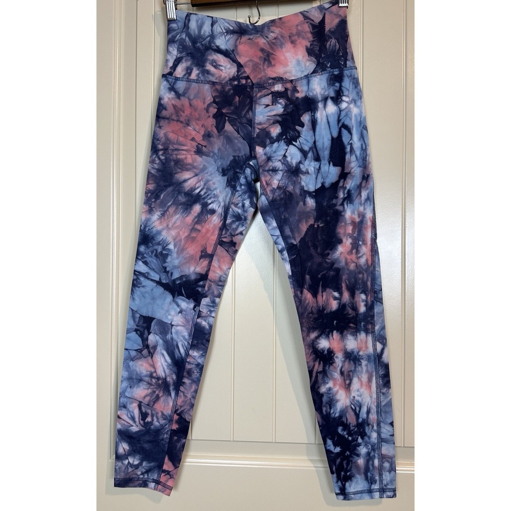 Marika Women's Size Medium Leggings pink blue Tie-Dye Yoga gym workout running